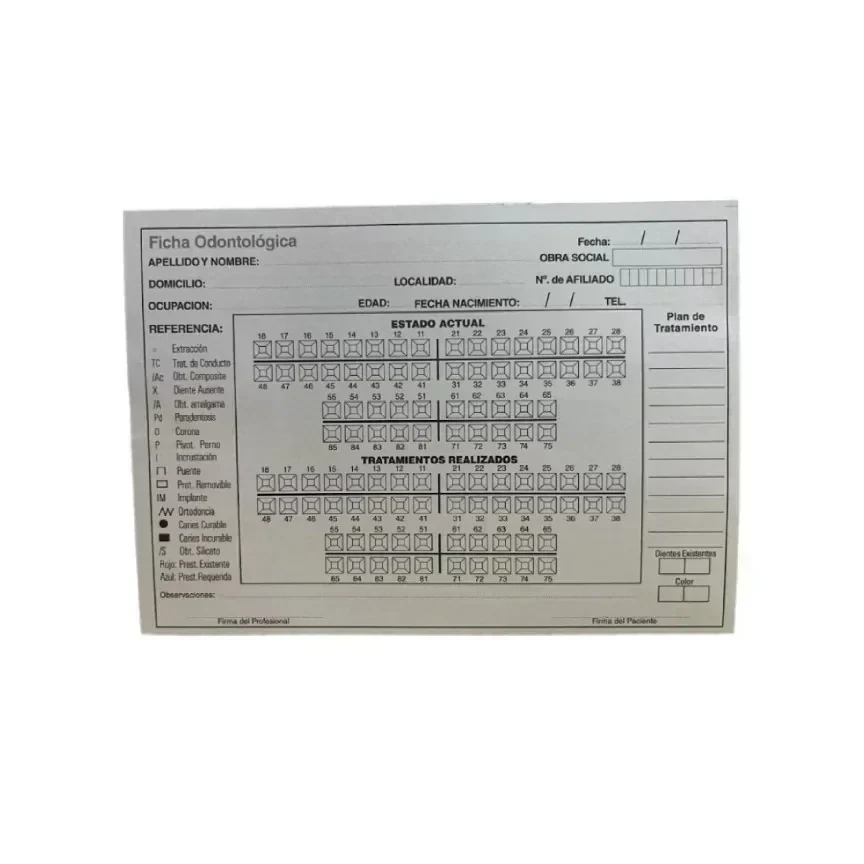 FICHAS ODONTOLOGICAS X50