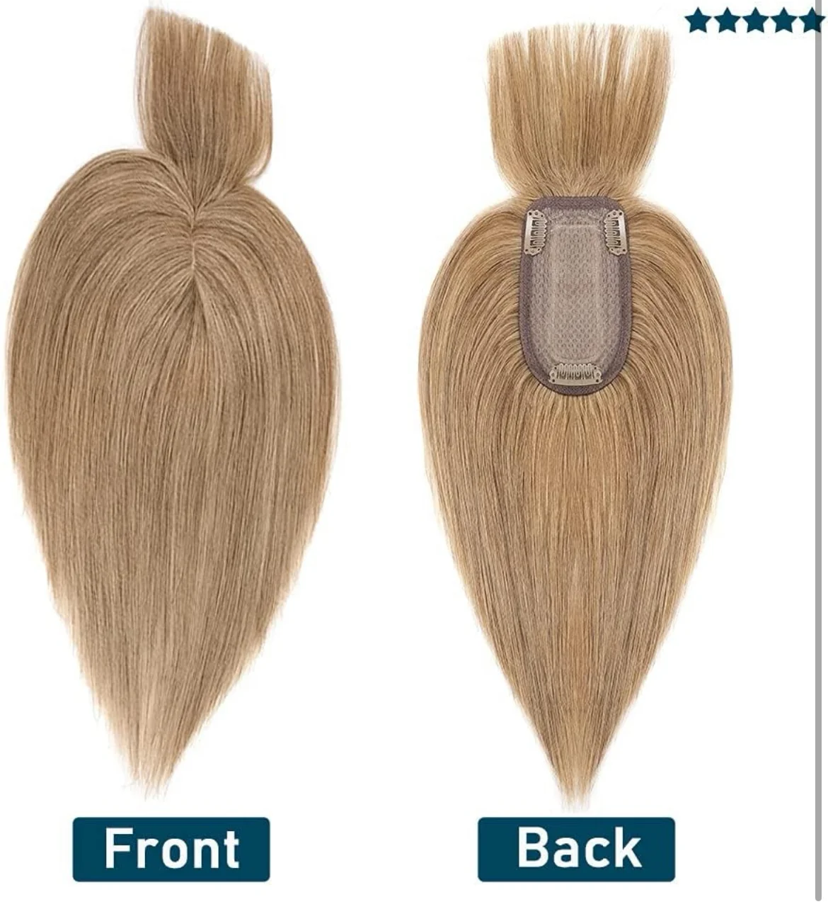 cabello humano 100 % real con flequillo, base de seda, 150 % de densidad, con clip en la parte superior, 2,7 x 5,1 pulgadas, para mujeres con cabello fino o caída del cabello, para cubrir las canas 3