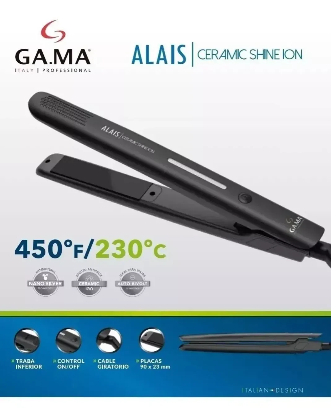 Planchita Pelo & Plancha Cabello Gama Italy Garantia Oficial