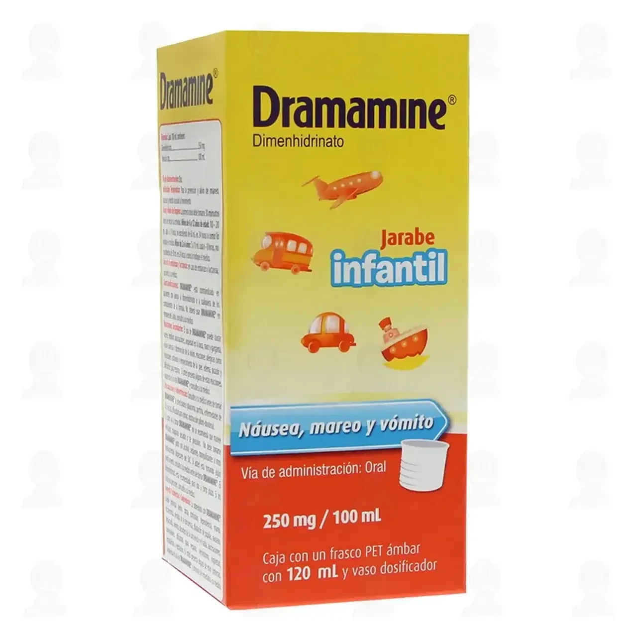 Antimareo Dramamine 120 ml, Jarabe Infantil.