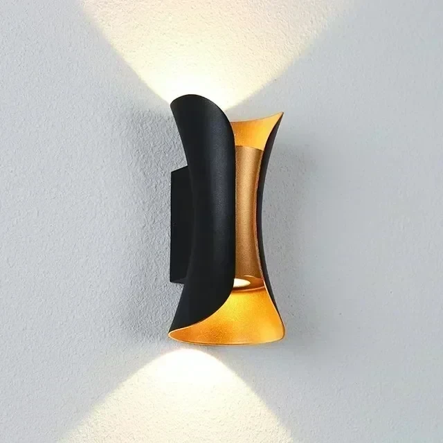 APLIQUE PARED LED CORBATIN NEGRO+DORADO 10W