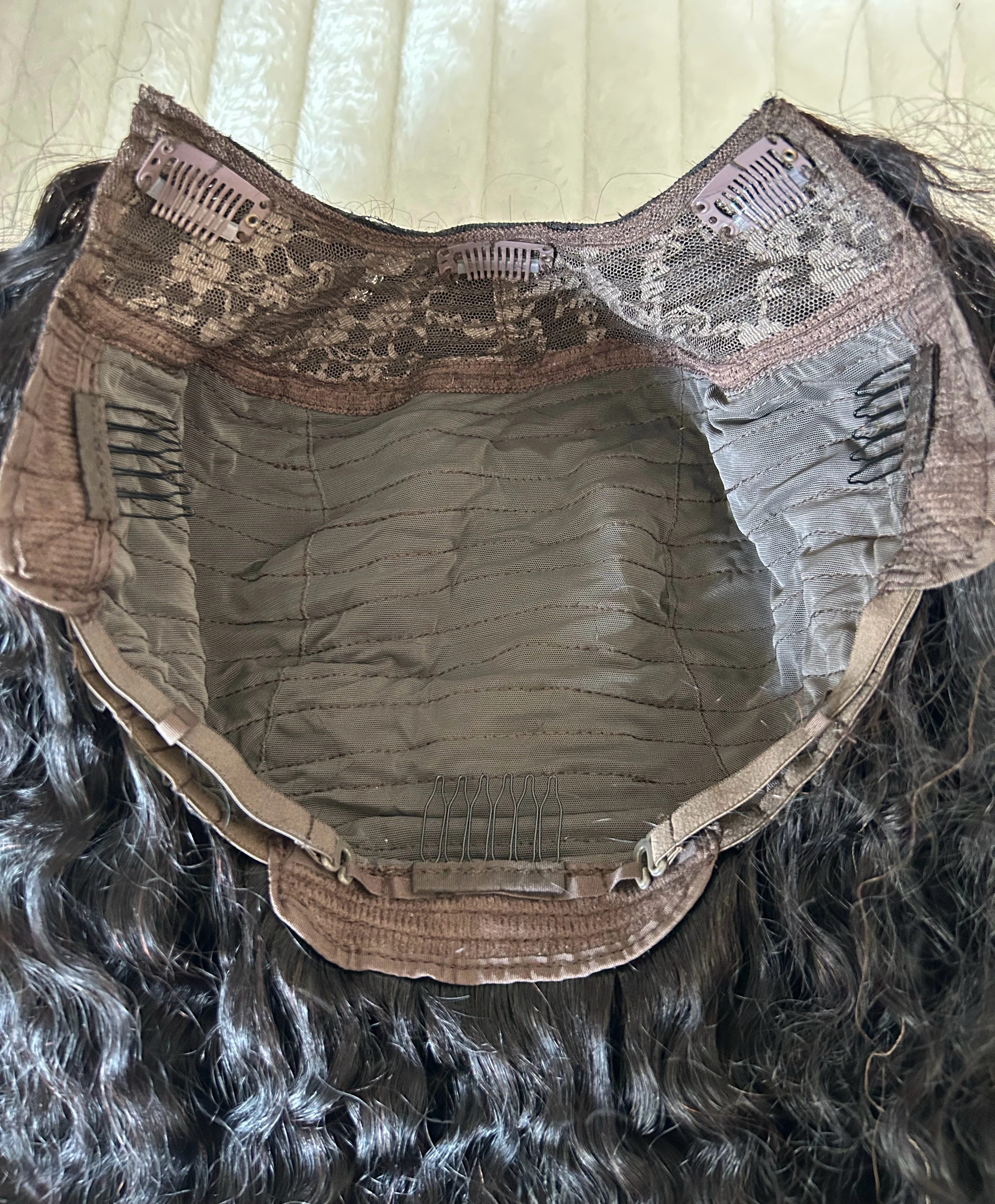 Peluca Rizada en U cabello Humano 24 pulgadas 5