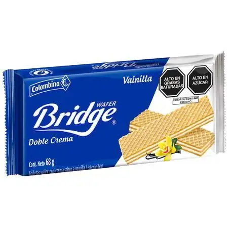 Wafer Bridge Vainilla Doble Crema Colombina