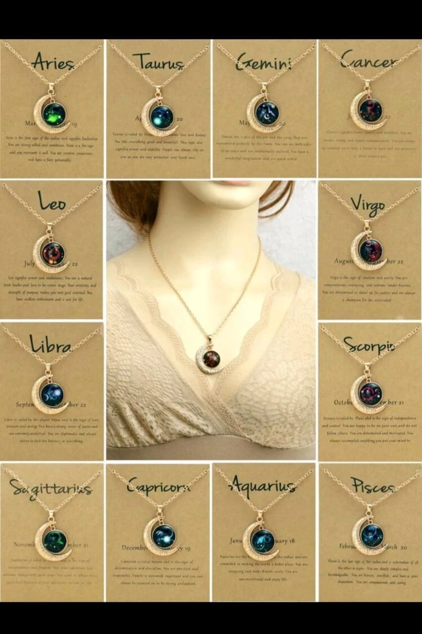 Collar signos zodiacales/ Tarjeta dedicatoria