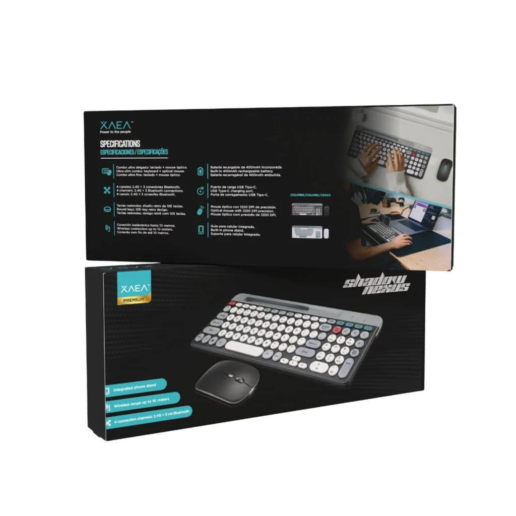 COMBO INALAMBRICO RECARGABLE W+BT MODX-064 – XAEA – GRIS