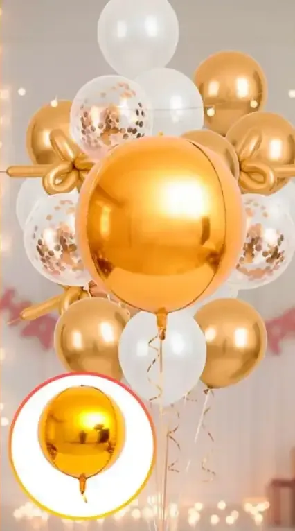 Globo metalizado bola/esfera 4D 10 pulgadas  3