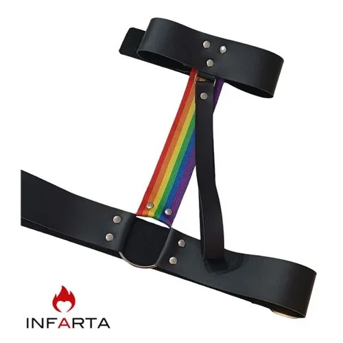 Pechera Lgbt Unisex Regulable Con Collar Y Correa 2