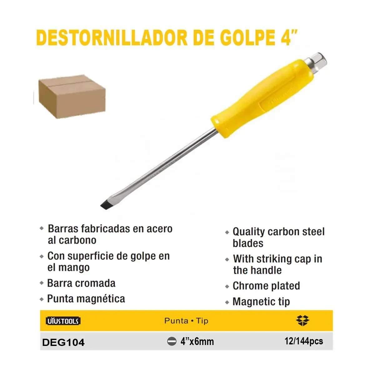 DESTORN PLANA GOLPE UYUST 4" x 6mm AMARILLO
