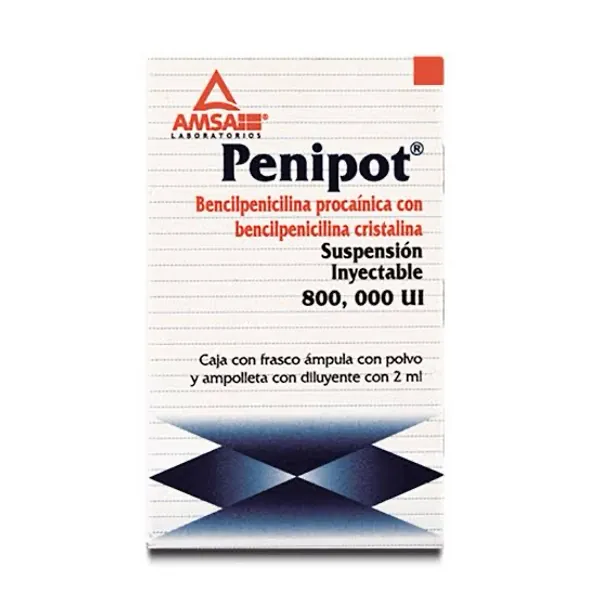 Bencilpenicilina procaina con bencilpenicilina cristalina susp 800 000 ul iny