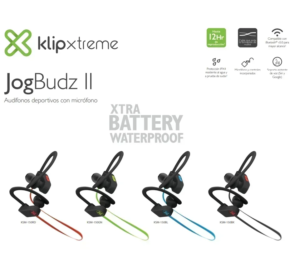 EARPHONES KLIP XTREME JOGBUBZ II
