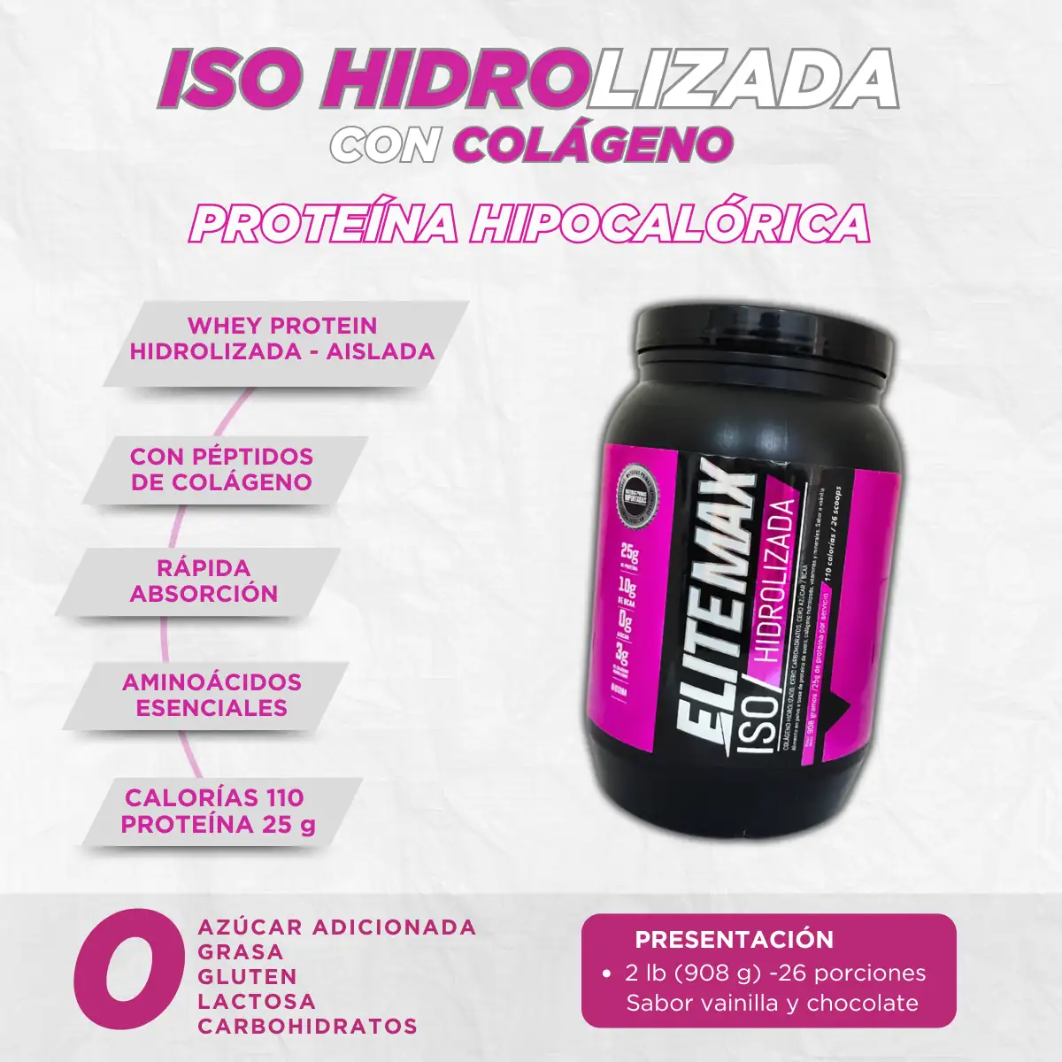 Proteina Iso Hidrolizada con colageno Elitemax 2
