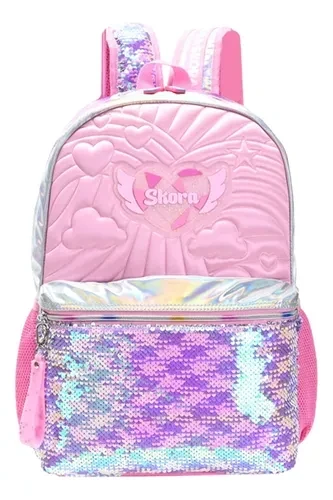 Mochila Matelasse Rosa Con Llavero 18" Pink Fantasy 37610