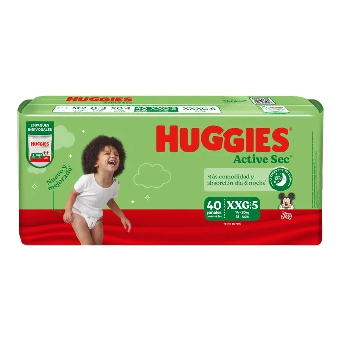 HUGGIES ACTIVE SEC TALLA XXG 