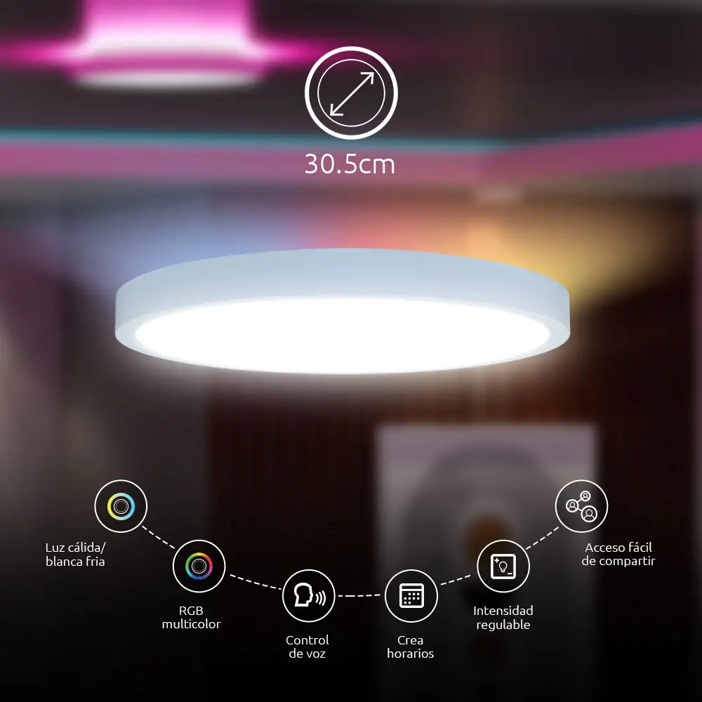 Lámpara de techo inteligente Wi-Fi 3