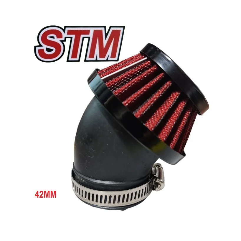 FILTRO AIRE CONICO CURVA 45° 42MM NEGRO [STM] -42550