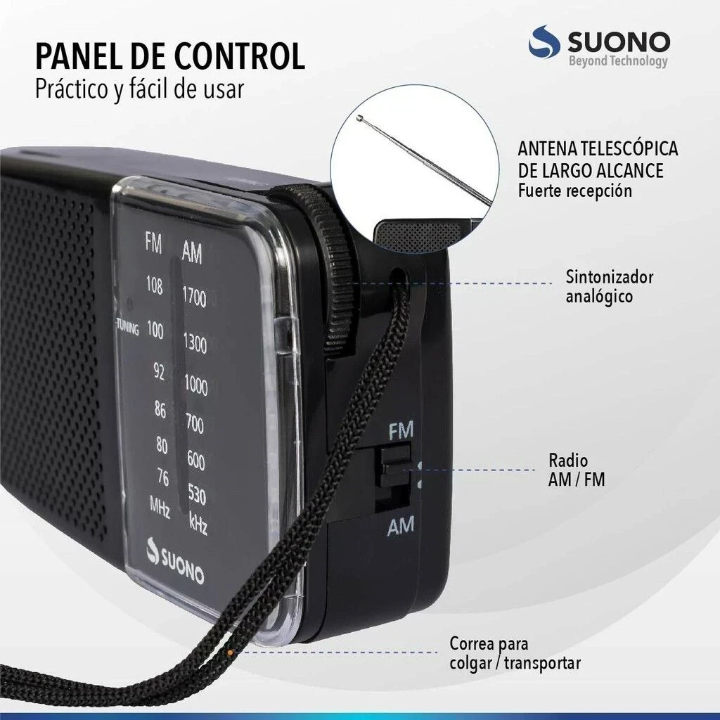 RADIO PORTÁTIL AM/FM SUONO