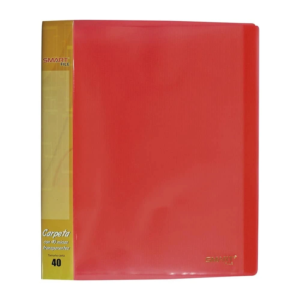 Carpeta naranja , Plástico 40 micas t/carta