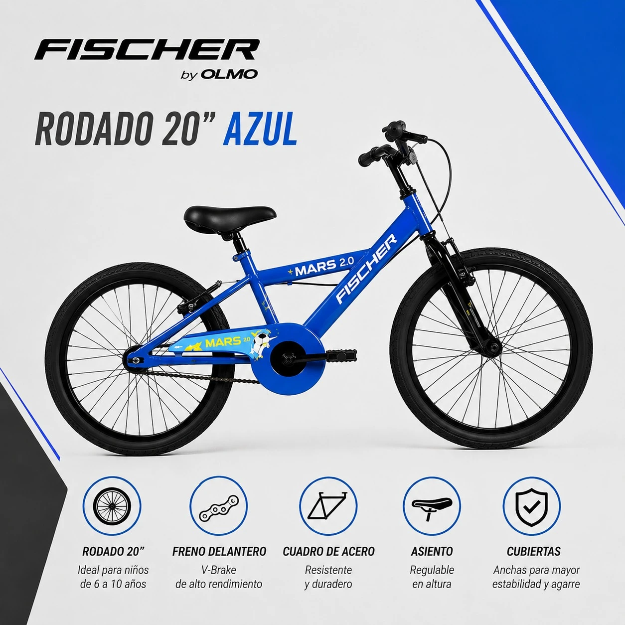 BICICLETAS FISCHER by OLMO - RODADO 20 NENE AZUL