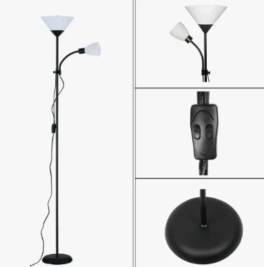 Lampara De Pie Doble Luz Lectura Y Ambiente Flexible 6