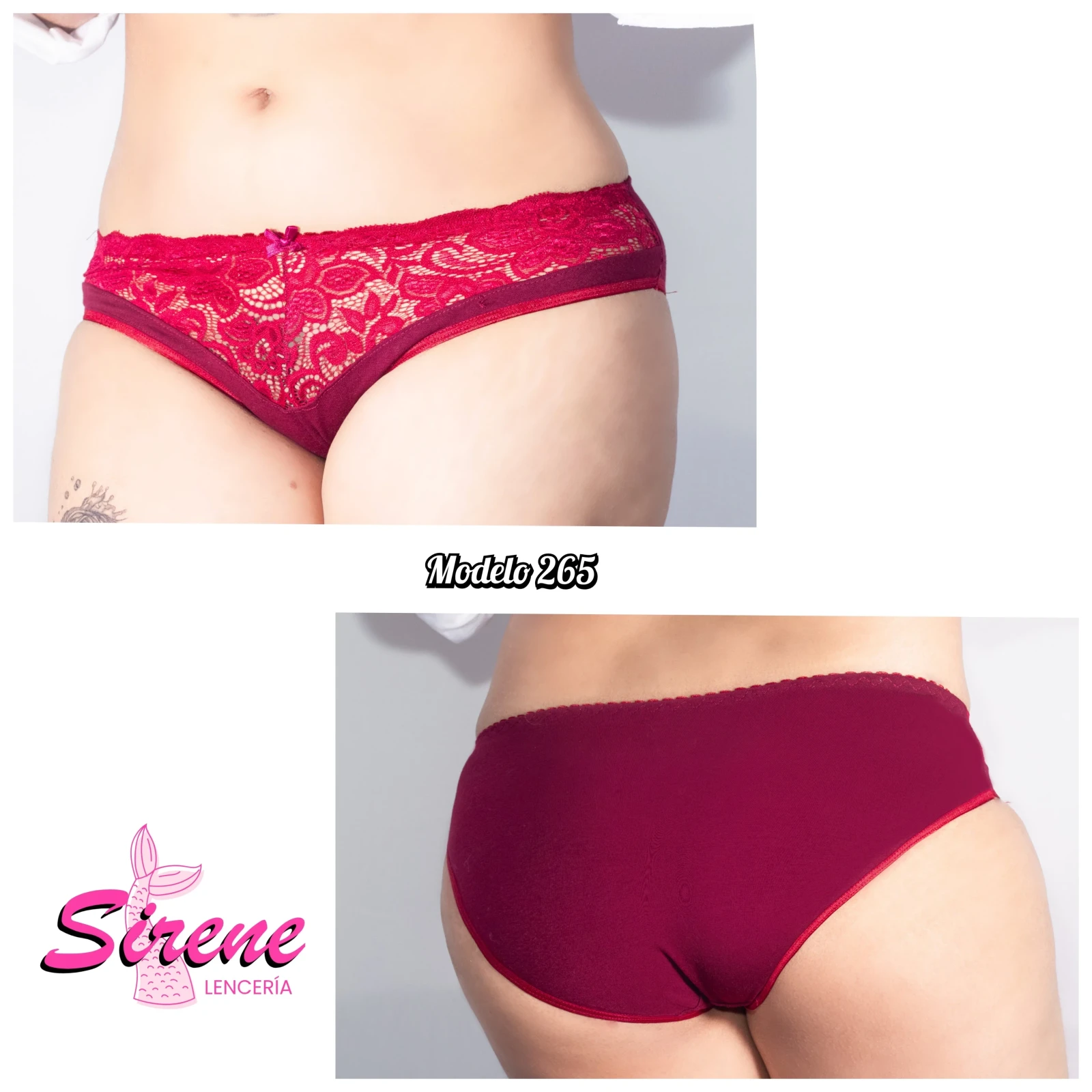 Bikini de licra algodón con encaje