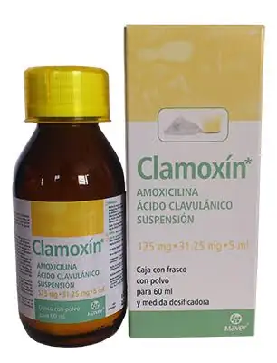 Clamoxin 125 mg (Amoxicilina/Ácido Clavulánico) 