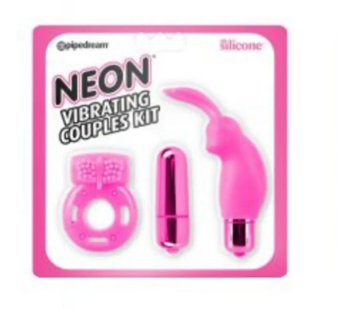 Neon Vibrating Couples Kit – Pink