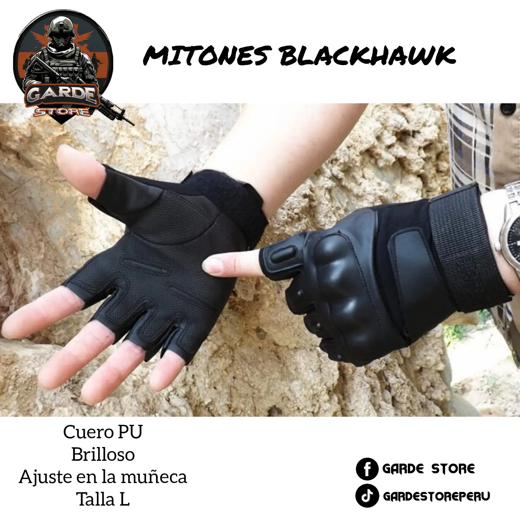 Mitones BLACKHAWK cuero PU 4