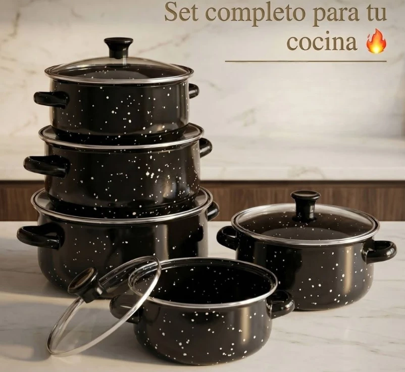SET DE 5 OLLAS + 5 TAPADERAS 