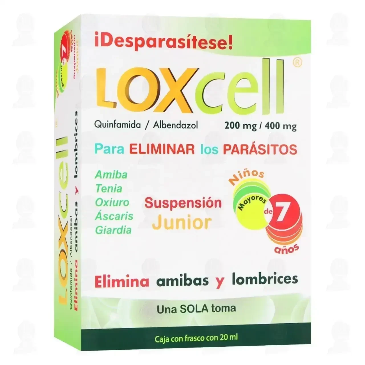 Loxcell 200mg/400mg Suspensión Junior, 20 ml.