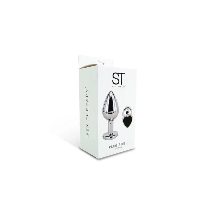 Plug anal de acero medium negro