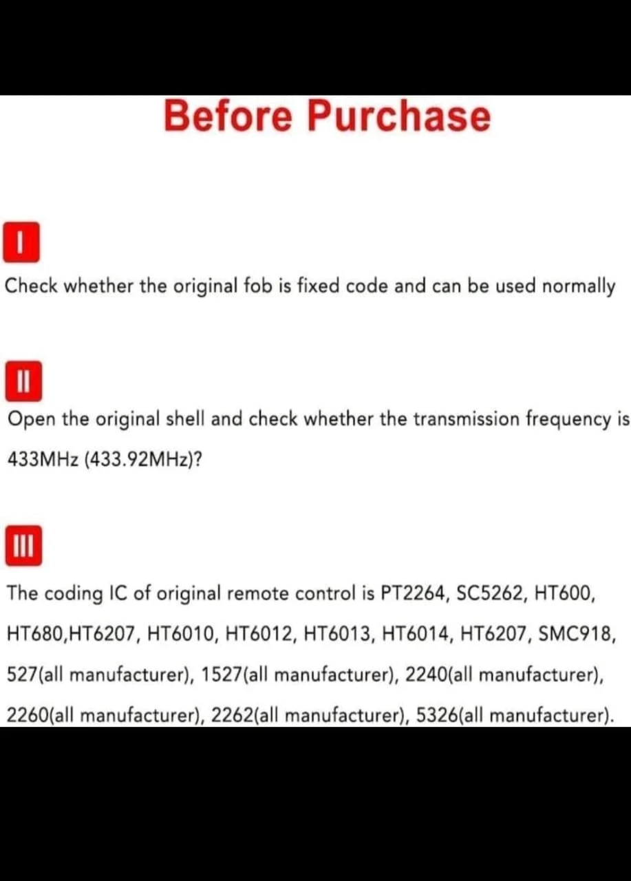 Control remoto de facil configuración/ 433MHZ 9