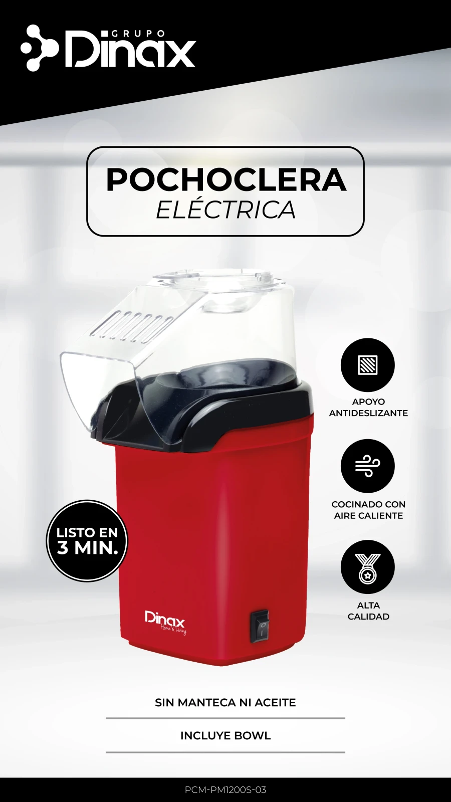 POCHOCLERA ELECTRICA DINAX 1200W