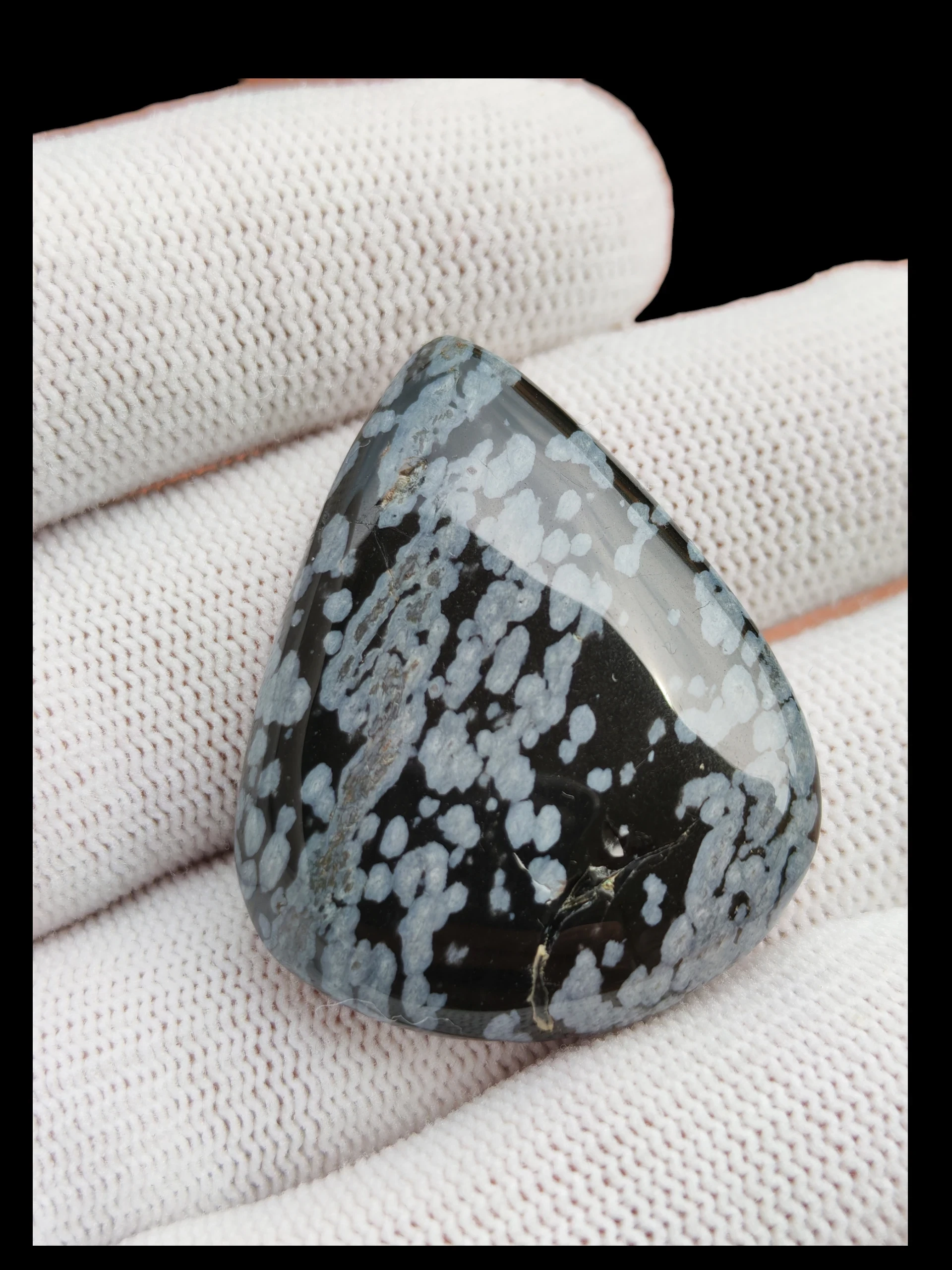 Cabujón de obsidiana copo de nieve natural 2