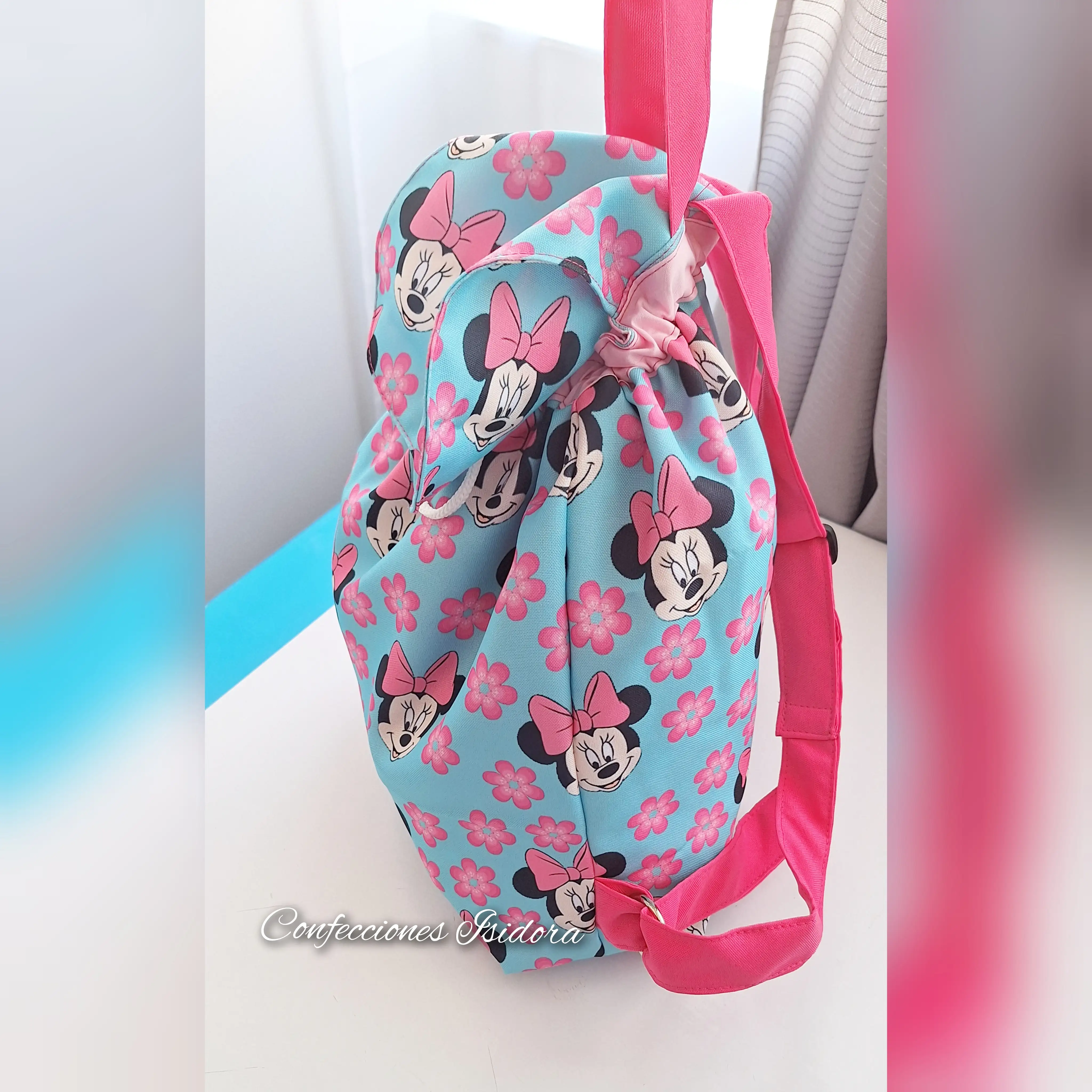 Mochila minnie turquesa  4
