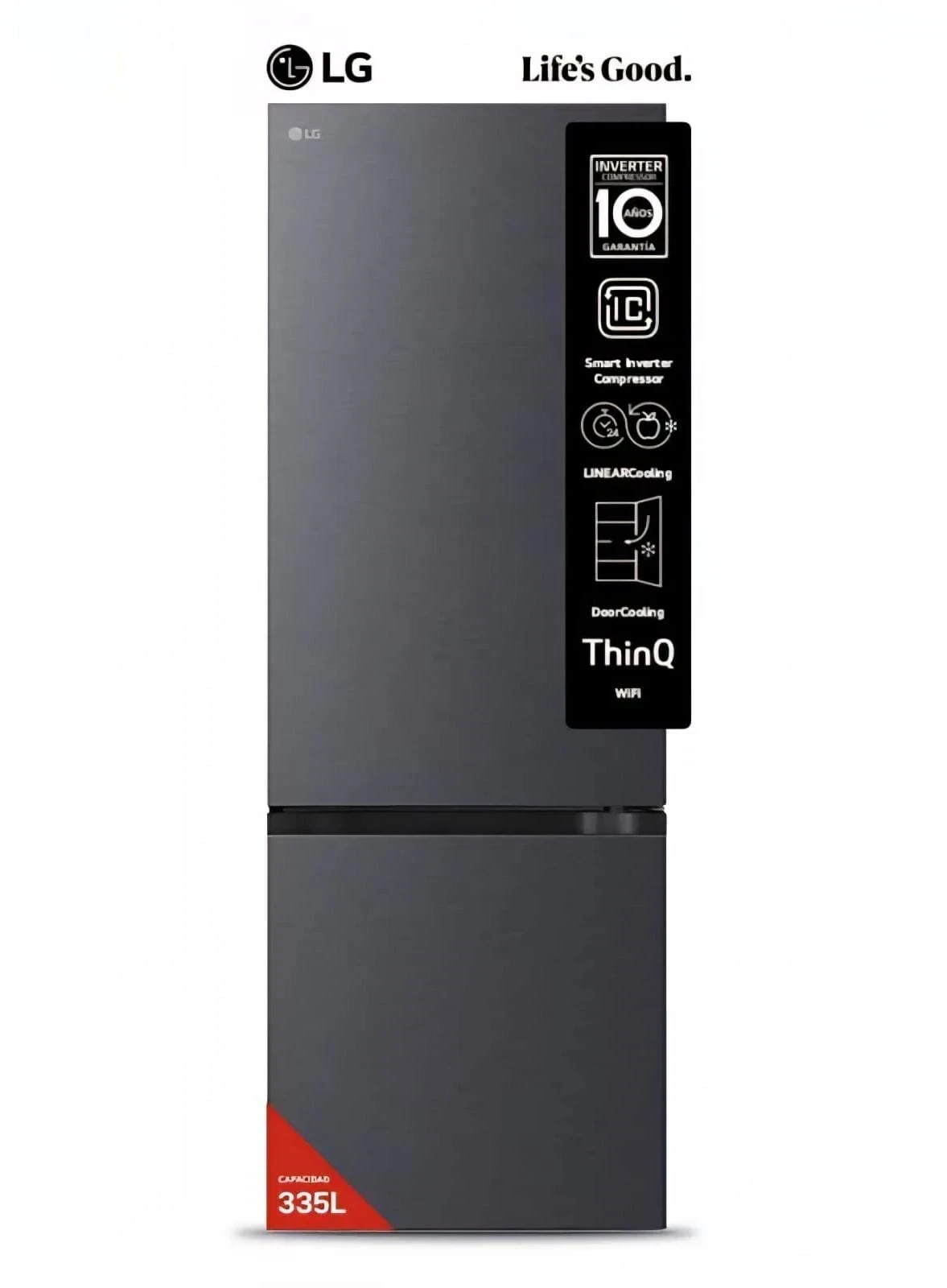 Heladera LG combi VB33BPM 335 LTS INVERTER BLACK 