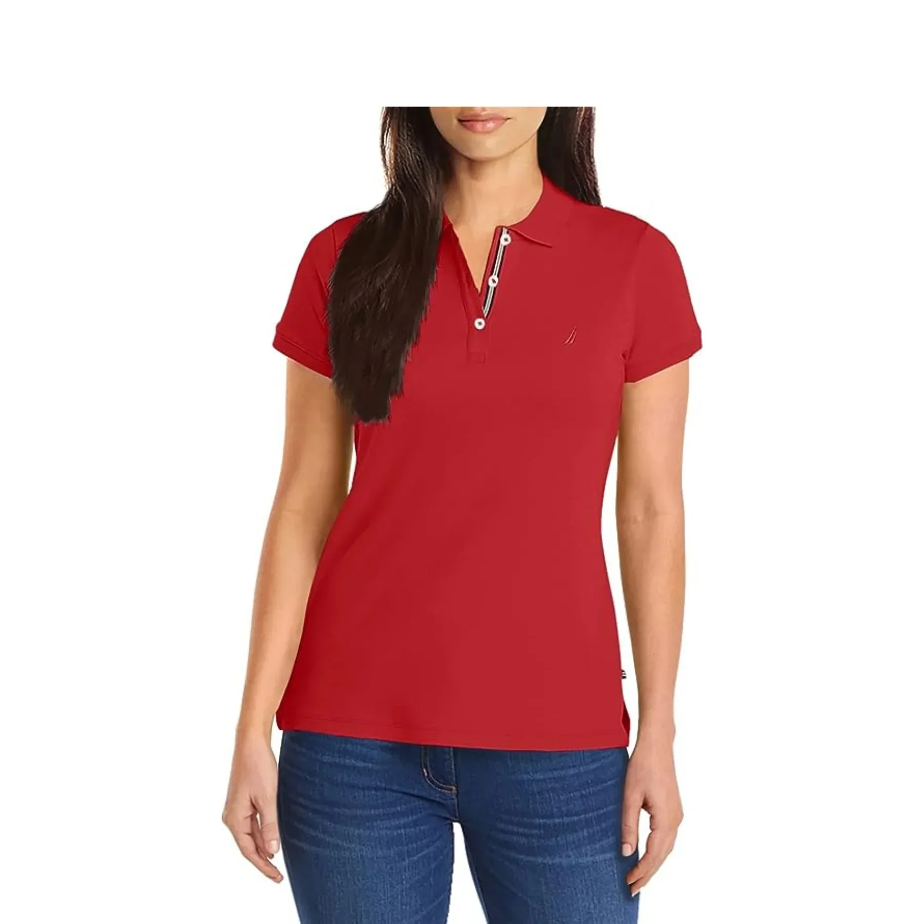 Nautica Camisa polo roja de manga corta