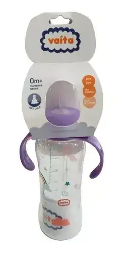 Vaita - 3053 - Mamadera Natural Con Asas Decorada 250cc