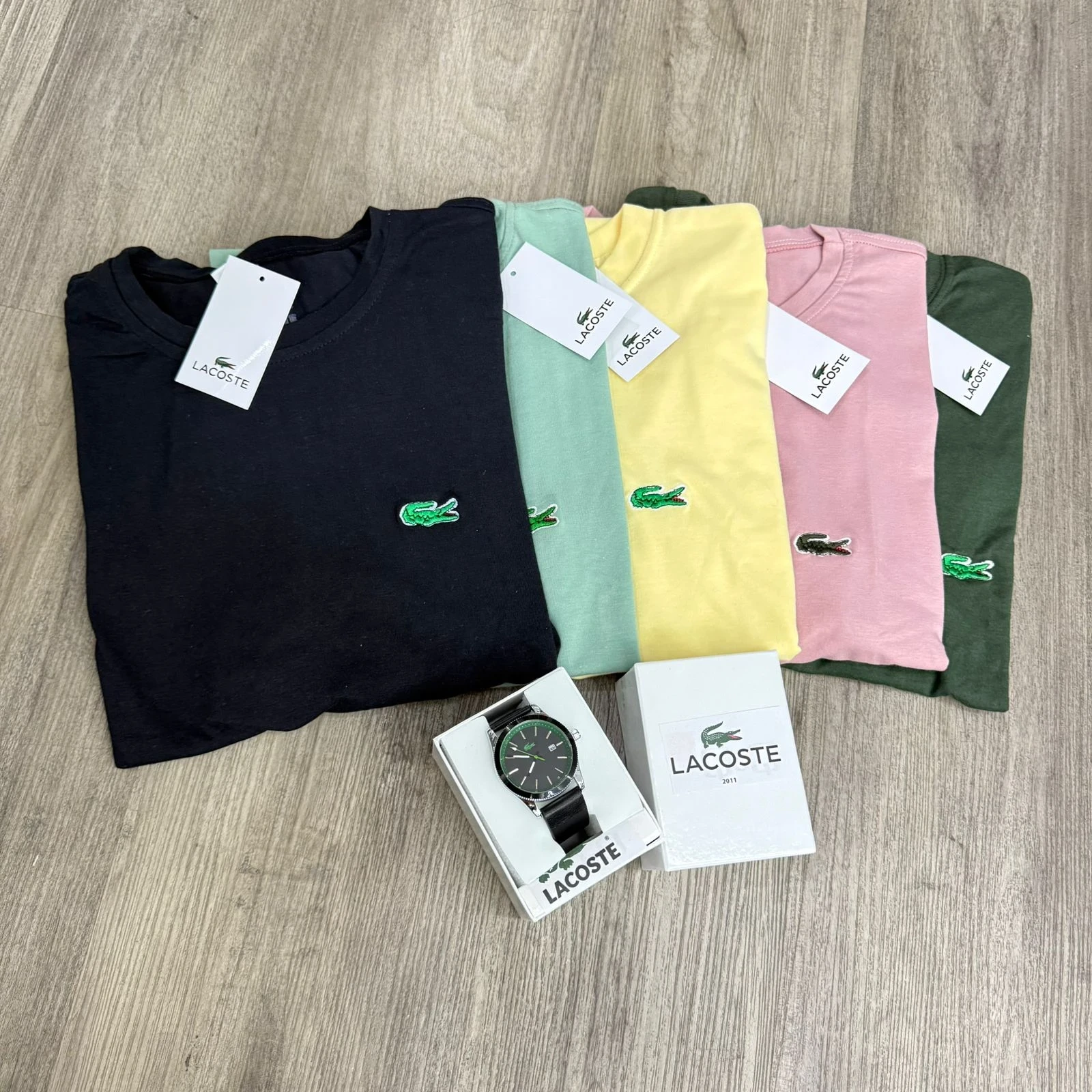 Kit la Coste X5 Camisetas 1 Reloj Obsequio  7