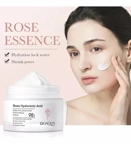 Crema Facial Rosas y Acido Hialuronico Bioaqua 🎀☺️