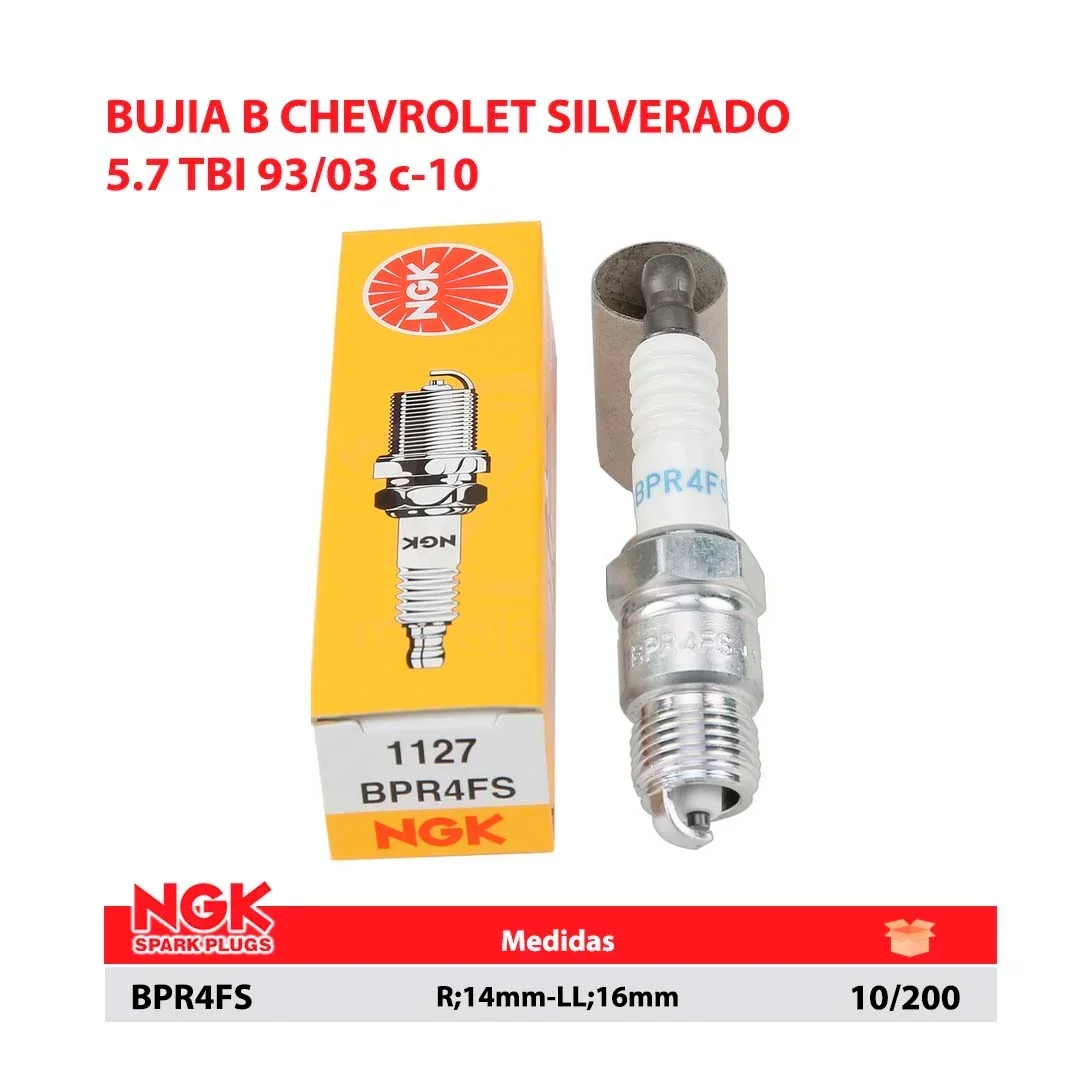BUJIA B CHEVROLET SILVERADO 5.7 TBI 93/03 c-10 R;14mm-LL;16mm
