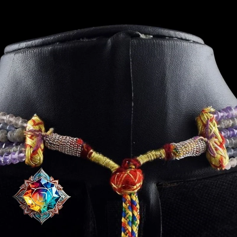 Fantástico Collar de amatista, cuarzo rosa, iolita y labradorita auténticas 6