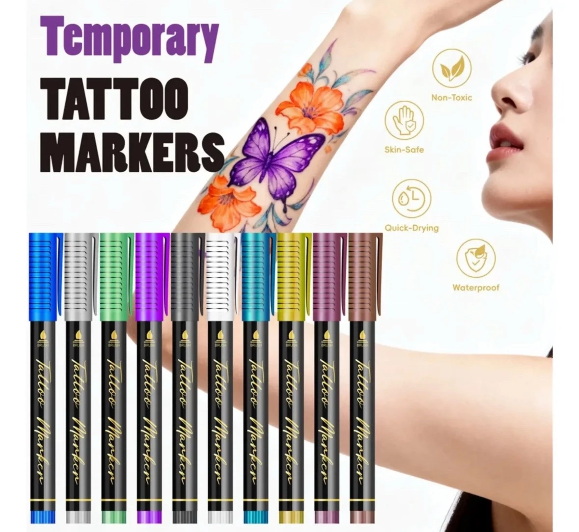 Plumones para Tatuaje Temporal - Set de 12 Color 3