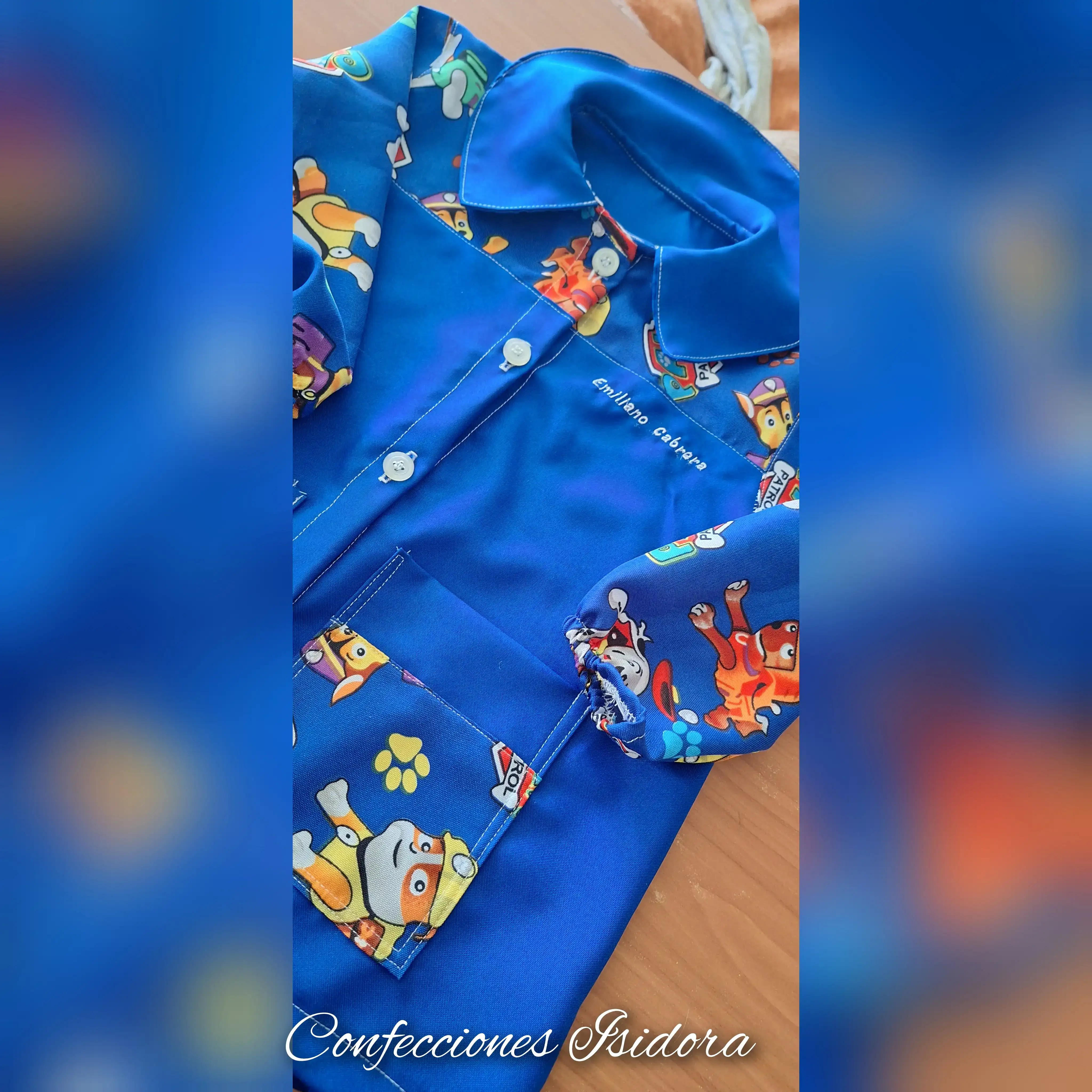 Delantal paw patrol , azul rey 2