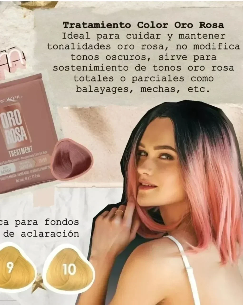 prokpil mascarilla color sobre x40 ml oro rosa