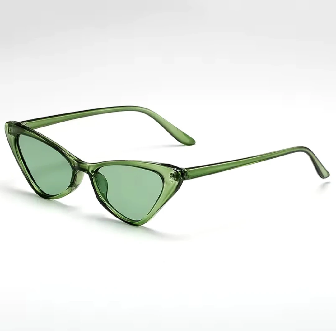 Lentes De Sol Para Mujer Ojo De Gato Verde Transparente