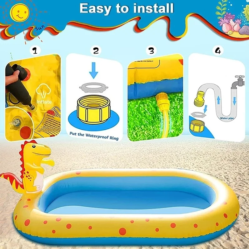 PISCINA CON ASPERSORES DINOSAURIO 4
