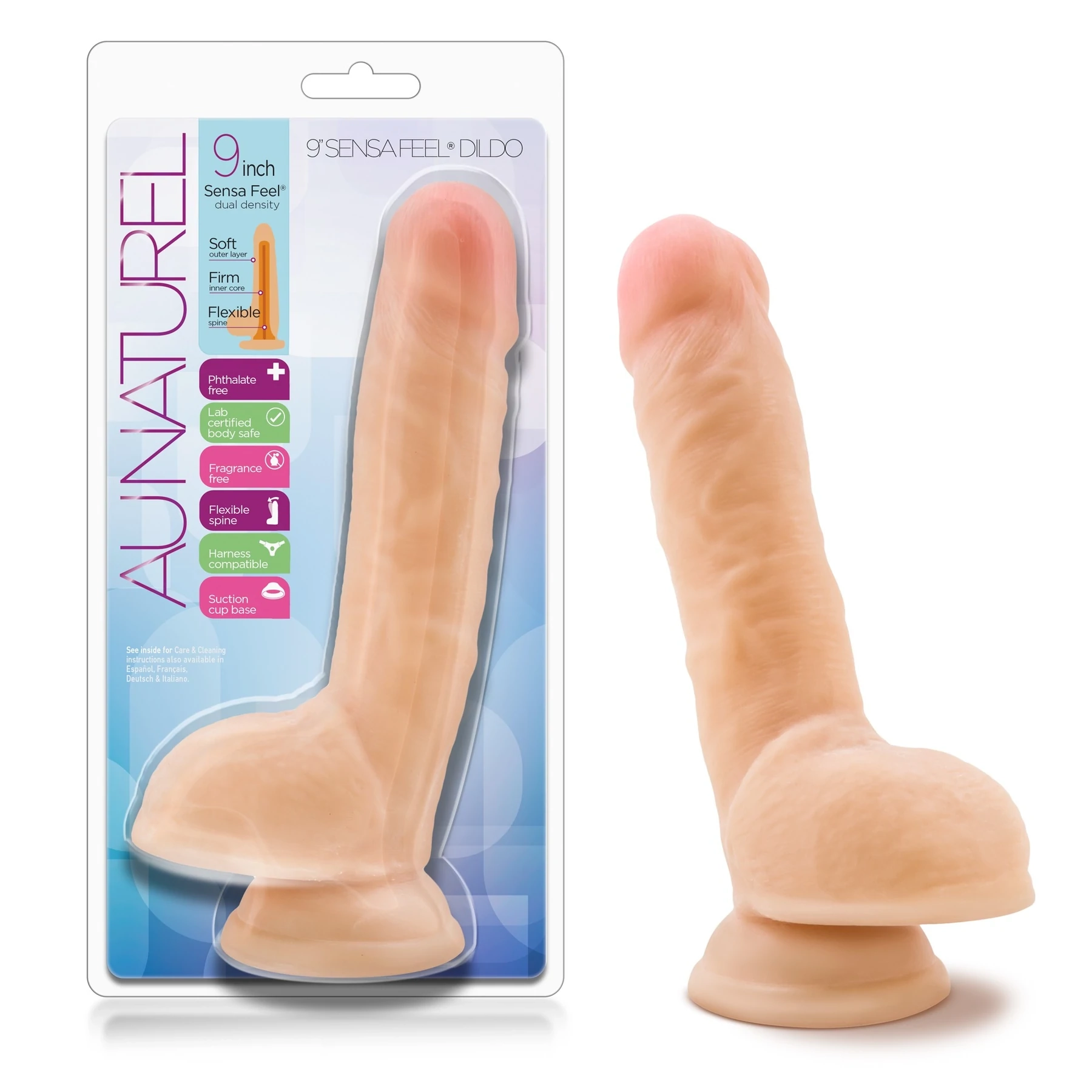 Au Naturel 9" Sensa Feel Dildo