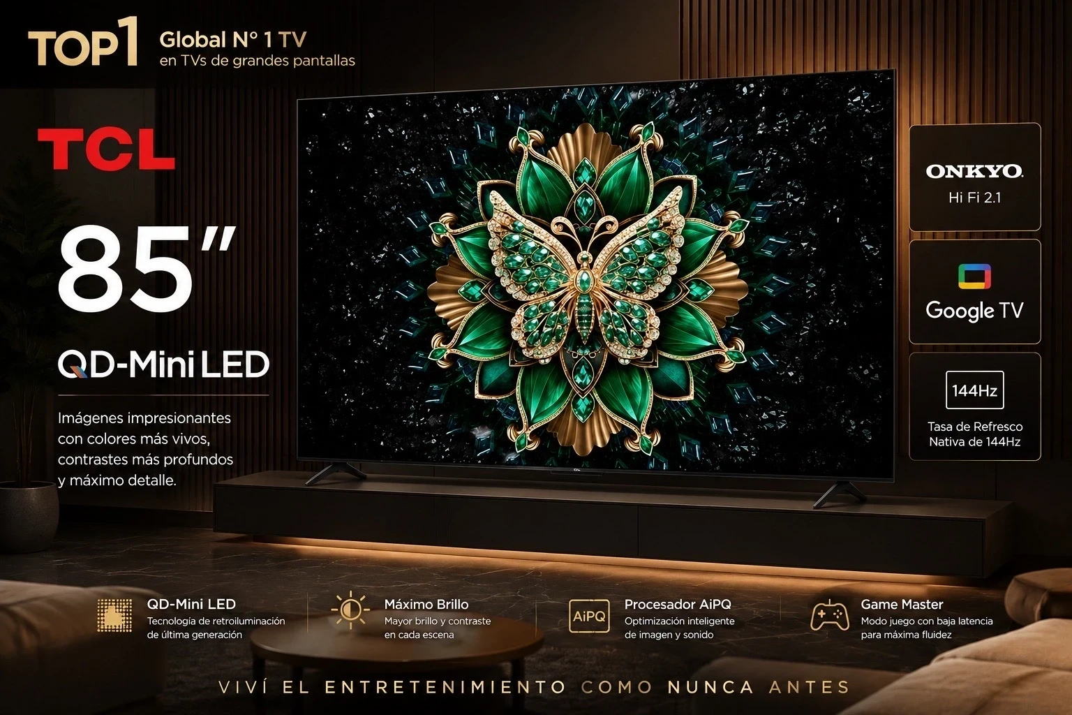 SMART TV TCL 85" MINI LED QLED 85C6K C/GOOGLE TV ‼️SOLO POR PEDIDOS‼️