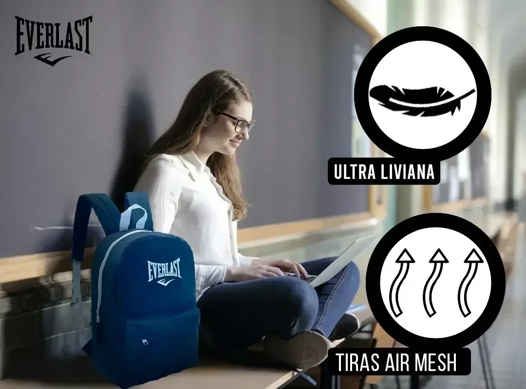MOCHILA EVERLAST AZUL ESCOLAR 2