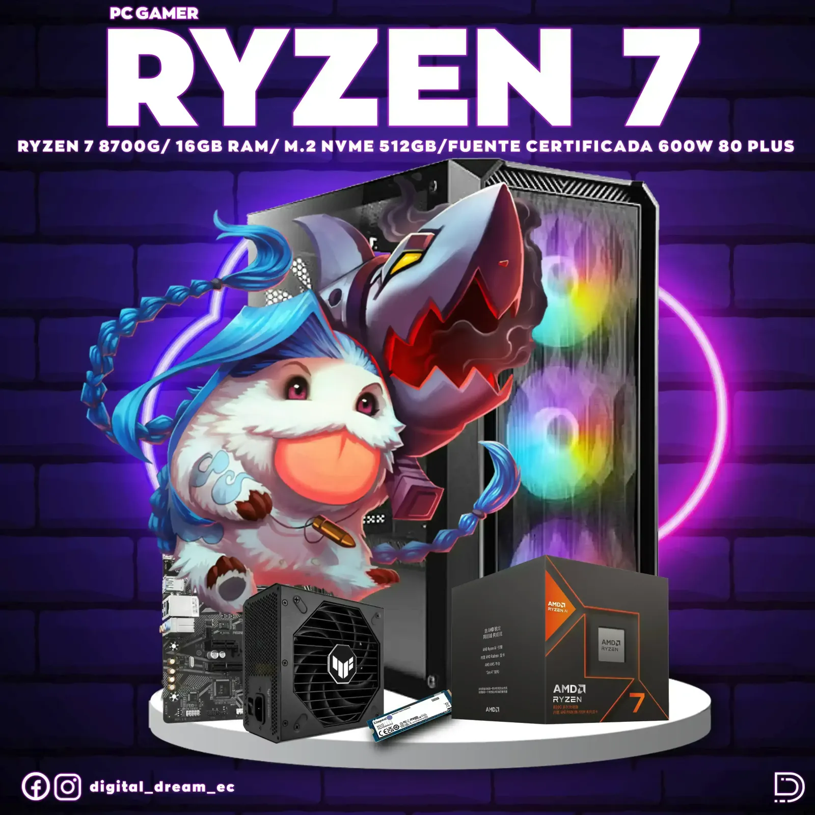 RYZEN 7 8700G 16GB RAM M.2 512GB